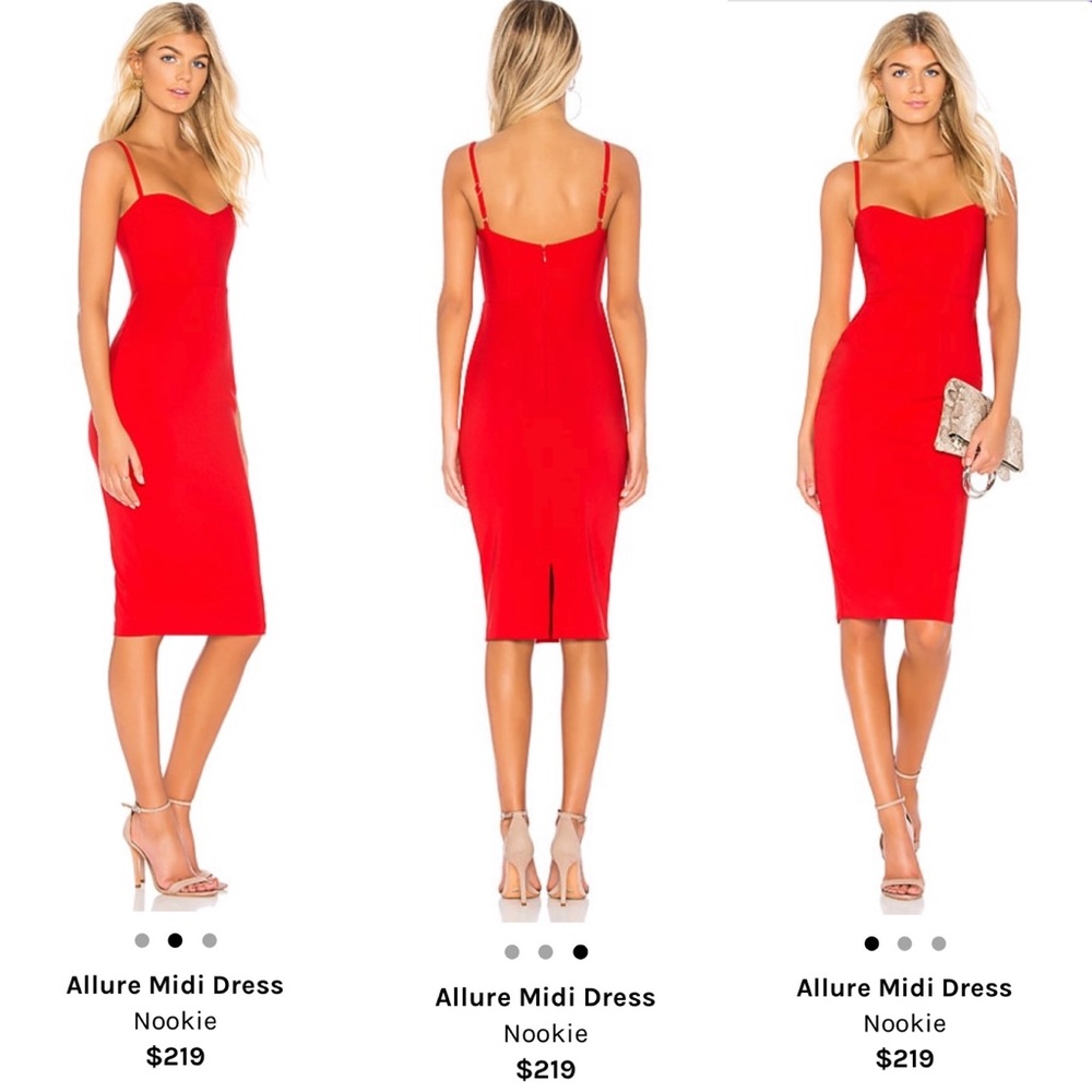 BNWT! Nookie Allure Midi Dress in Cherry 🍒 in size SMALL. From Revolve.